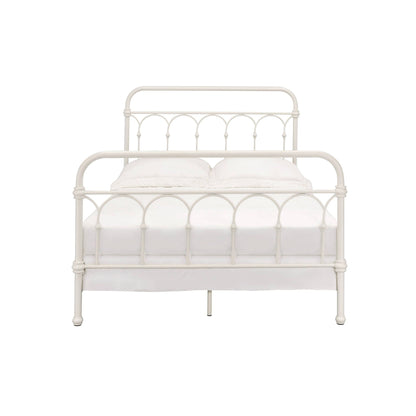 Citron Full Bed metal panel frame in white with circular headboard by HouseOfZazla on Tampa Home & Garden Store