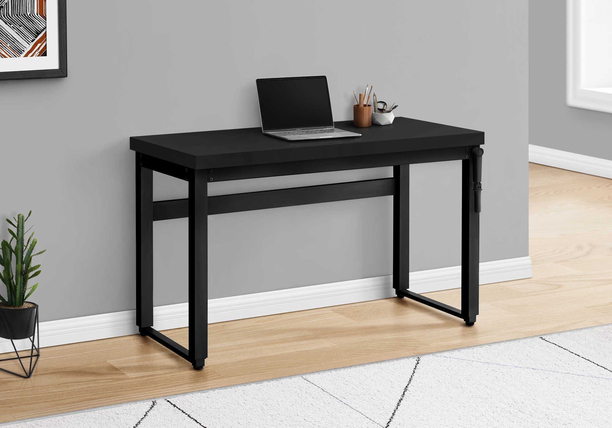 Adjustable Standing Computer Desk by HouseOfZazla with black top and metal frame on Tampa Home & Garden Store
