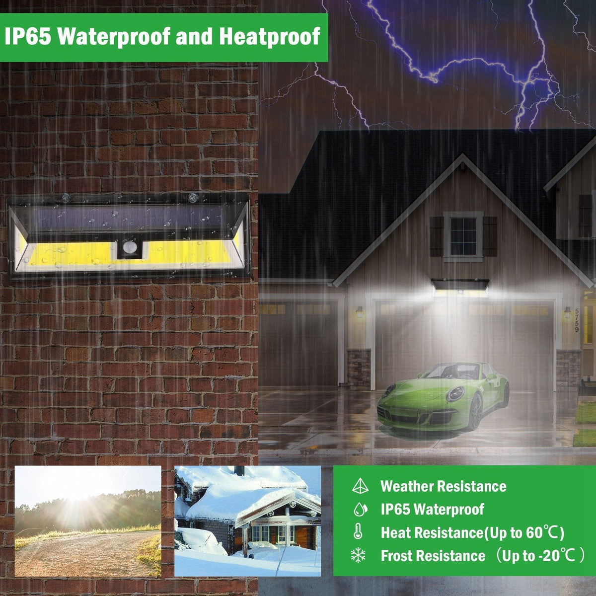 Solar wall light by GBruno Store, 180 LEDs, IP65 waterproof, motion sensor for garage on Tampa Home & Garden Store