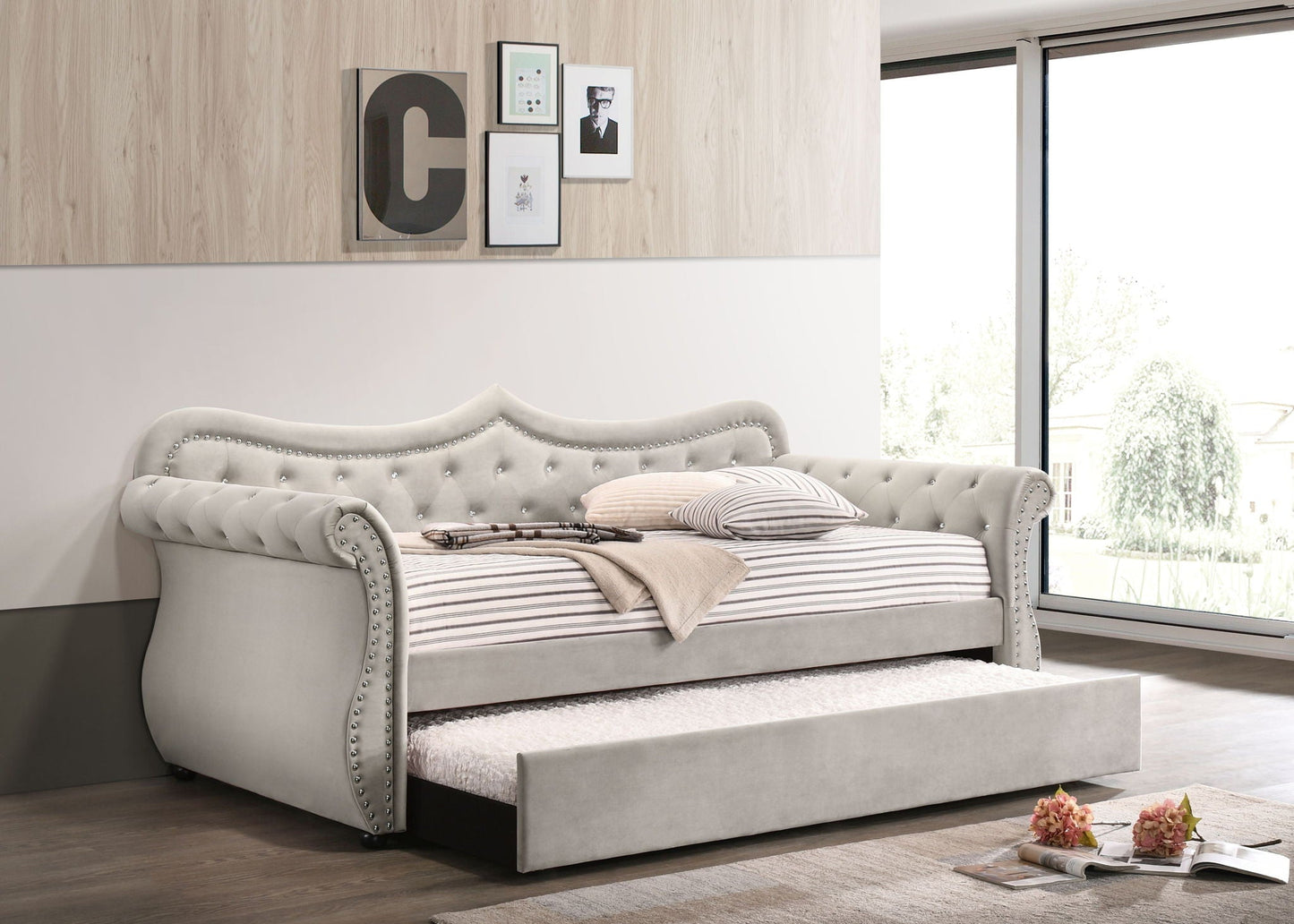 Classic Adkins Twin Daybed and Trundle Beige