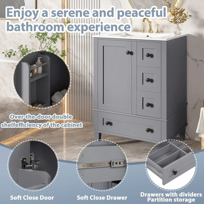 Bathroom Vanity With Basin and Soft Close Drawers