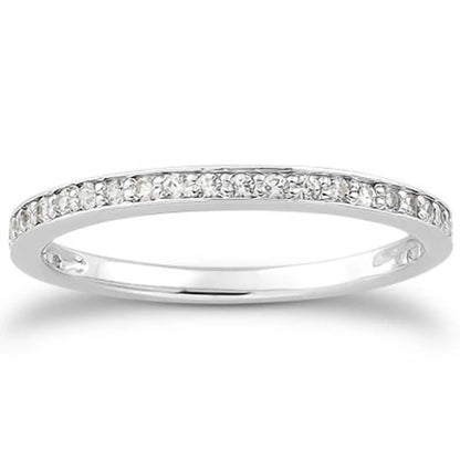 14k white gold micro-pave diamond wedding ring band by Bids.com, 3/4 around on Tampa Home & Garden Store