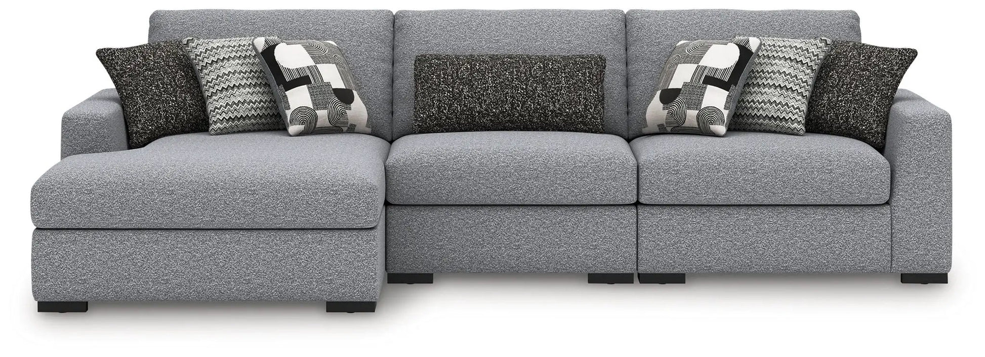 Bealton Sectional sofa with chaise, gray fabric and pillows by Unique Piece Furniture on Tampa Home & Garden Store