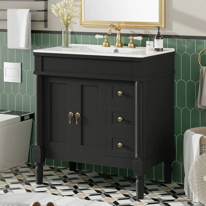 Bathroom Vanity With Ceramic Sink and Soft Close