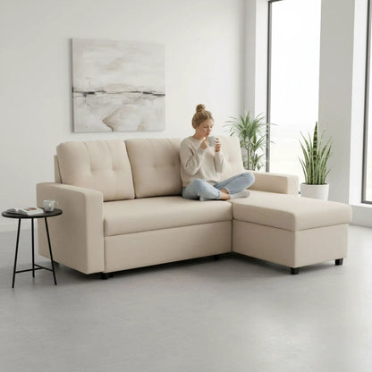 Convertible L Shaped Sectional Sleeper Sofa Bed