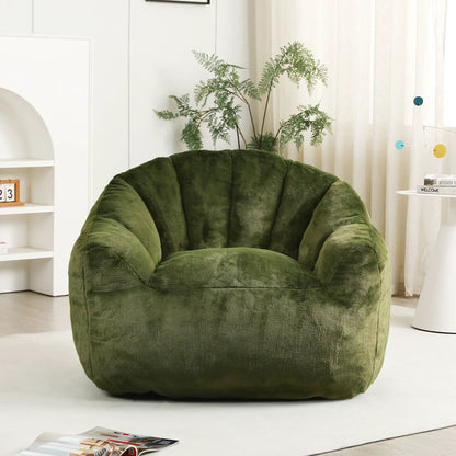 Beanbag chair with armrests in green velvet, high-density foam by Unique Piece Furniture on Tampa Home & Garden Store