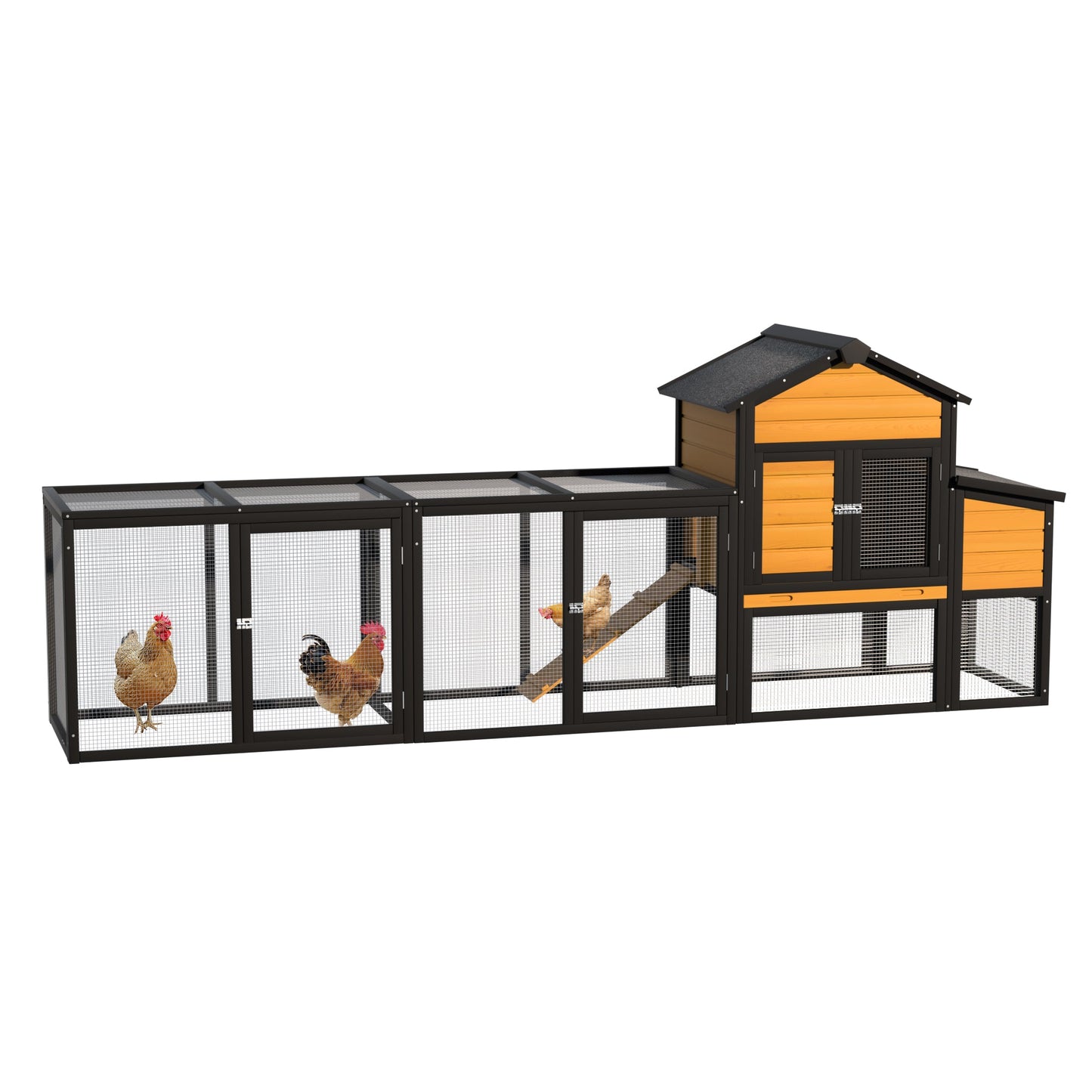 Large Outdoor Solid Wood Chicken Coop and Run