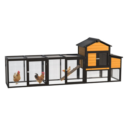 Large Outdoor Solid Wood Chicken Coop and Run