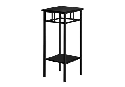 Accent table square black metal with open frame and two shelves, Unique Piece Furniture on Tampa Home & Garden Store