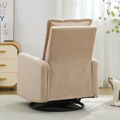 Cozy Swivel Glider Recliner Chair and Leg Rest