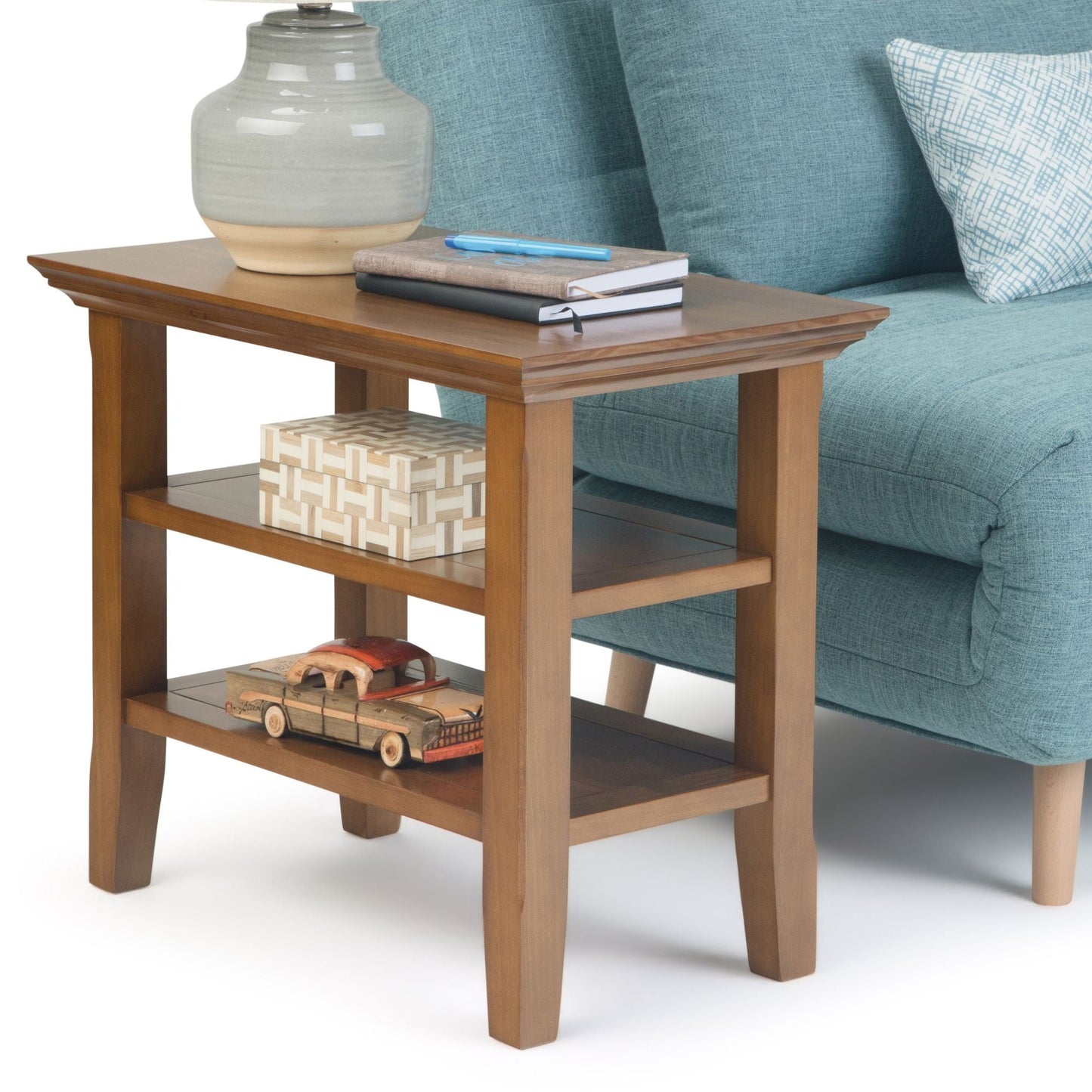 Acadian Narrow Side Table Handcrafted Solid Wood