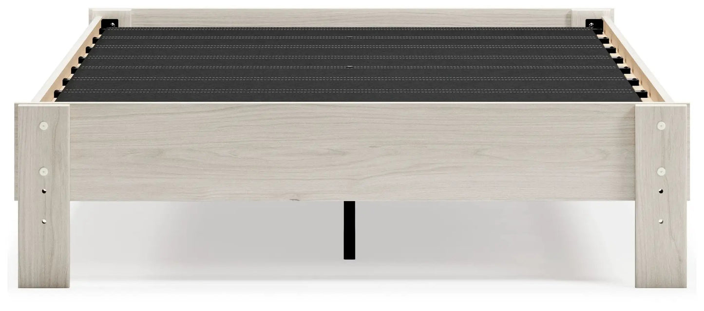 Socalle platform bed frame light oak with black slat base Unique Piece Furniture on Tampa Home & Garden Store