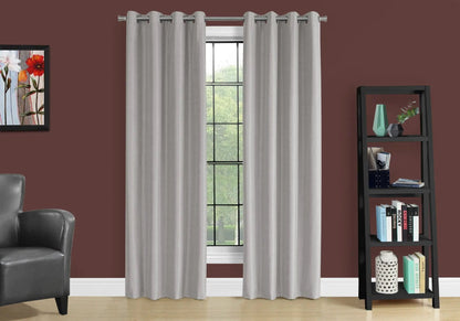 2-piece light gray room-darkening curtain panels with metal grommets for a contemporary look on Tampa Home & Garden Store