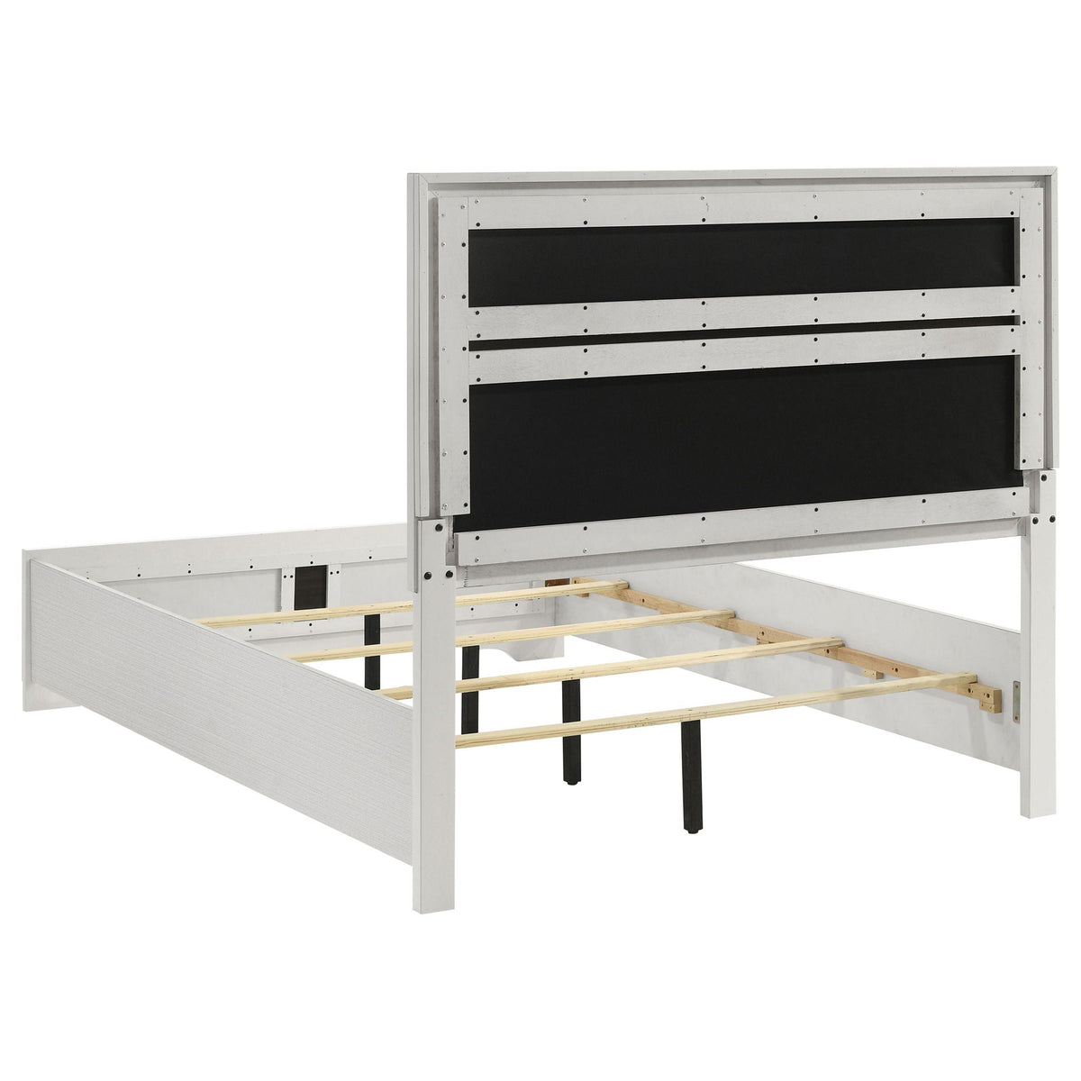 Annie Upholstered Panel Bed and Glitter Stripe