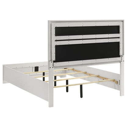 Annie Upholstered Panel Bed and Glitter Stripe