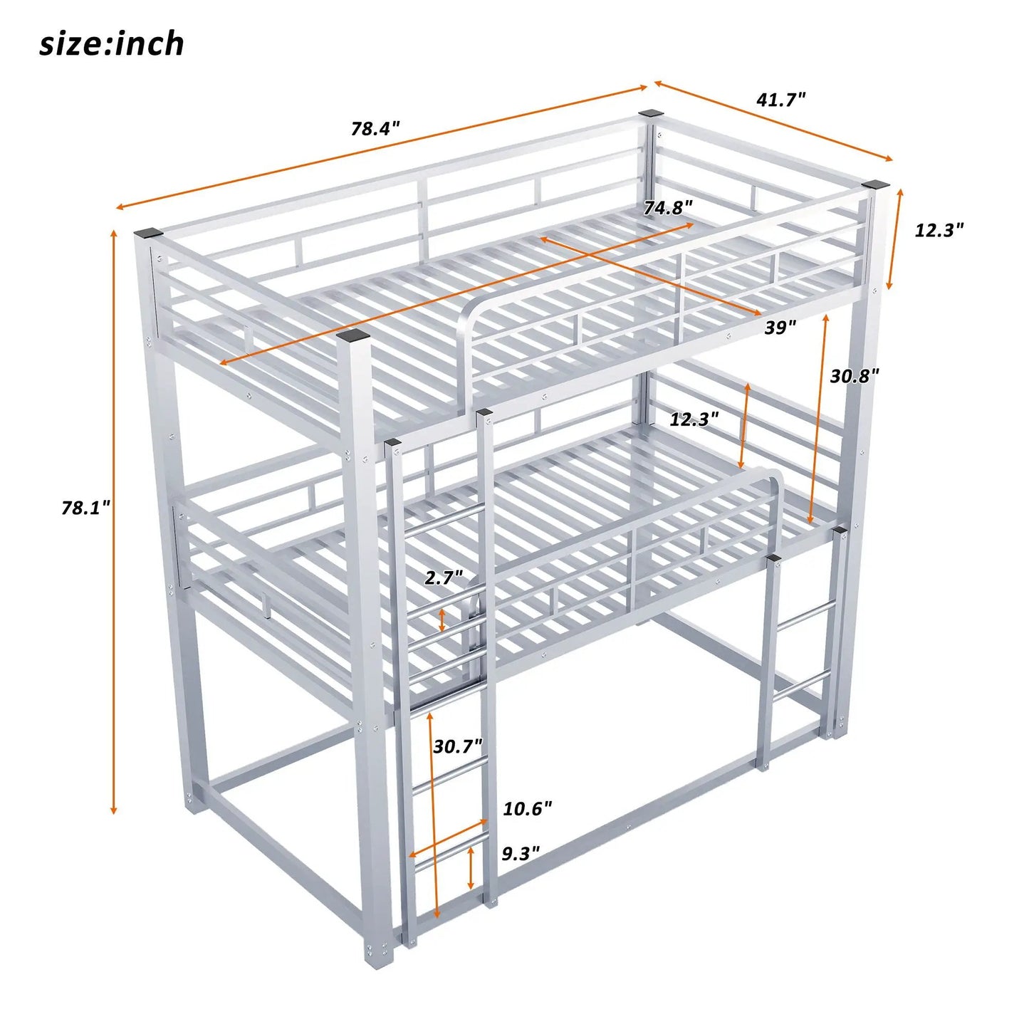 Triple Bunk Bed with Sturdy Construction