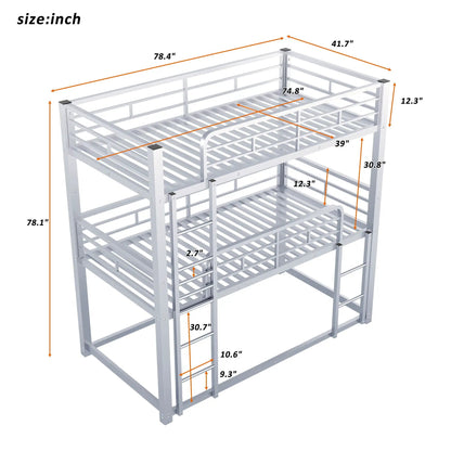 Triple Bunk Bed with Sturdy Construction