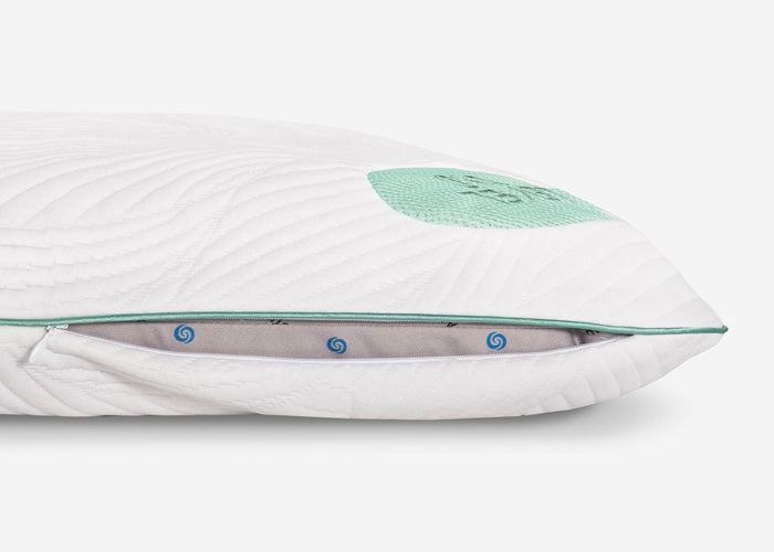 BedGear Level Cuddle Curve Pillow white backrest with turquoise zipper HouseOfZazla on Tampa Home & Garden Store