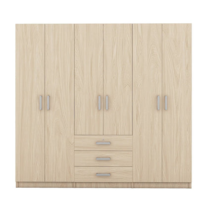 6 Doors Wardrobe Storage for Bedroom with Drawers