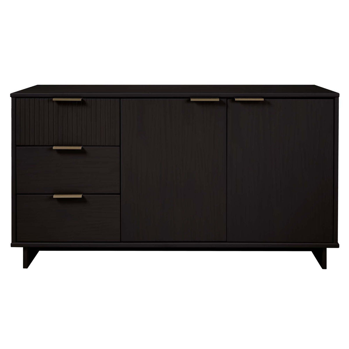 Granville Sideboard with Full Extension Drawers, dark espresso wood, brass handles on Tampa Home & Garden Store