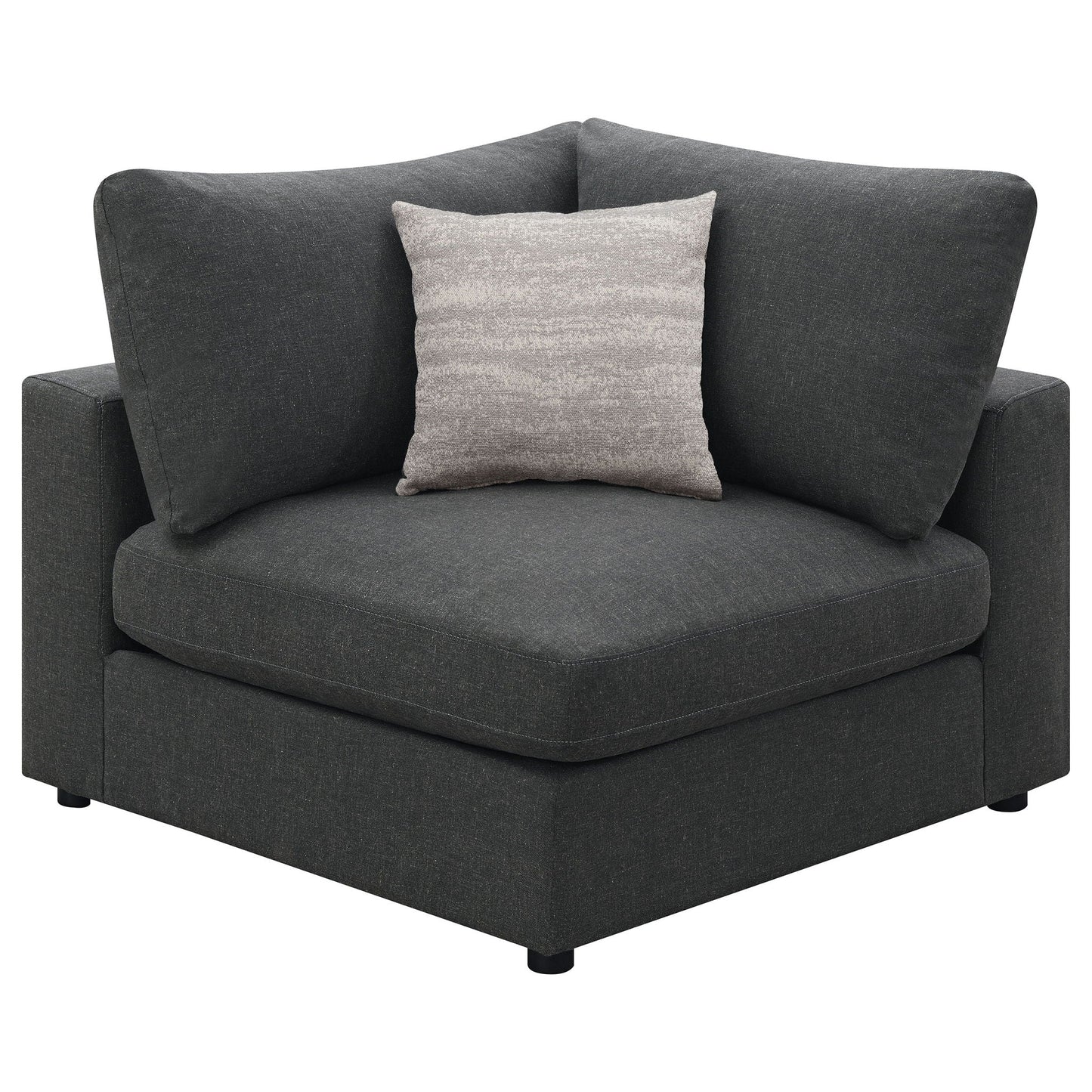 Rhette upholstered sectional HouseOfZazla charcoal fabric 2-piece living set with pillow on Tampa Home & Garden Store