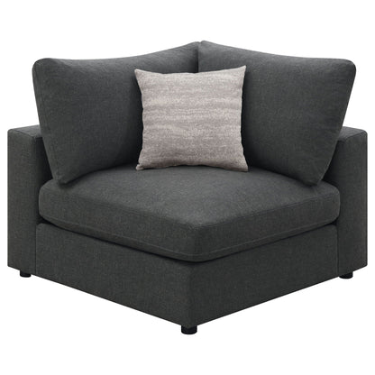 Rhette upholstered sectional HouseOfZazla charcoal fabric 2-piece living set with pillow on Tampa Home & Garden Store