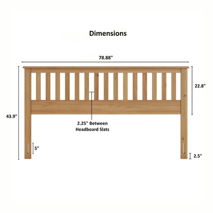 Panel headboard Malinda in light brown wood with classic Mission style from HouseOfZazla on Tampa Home & Garden Store