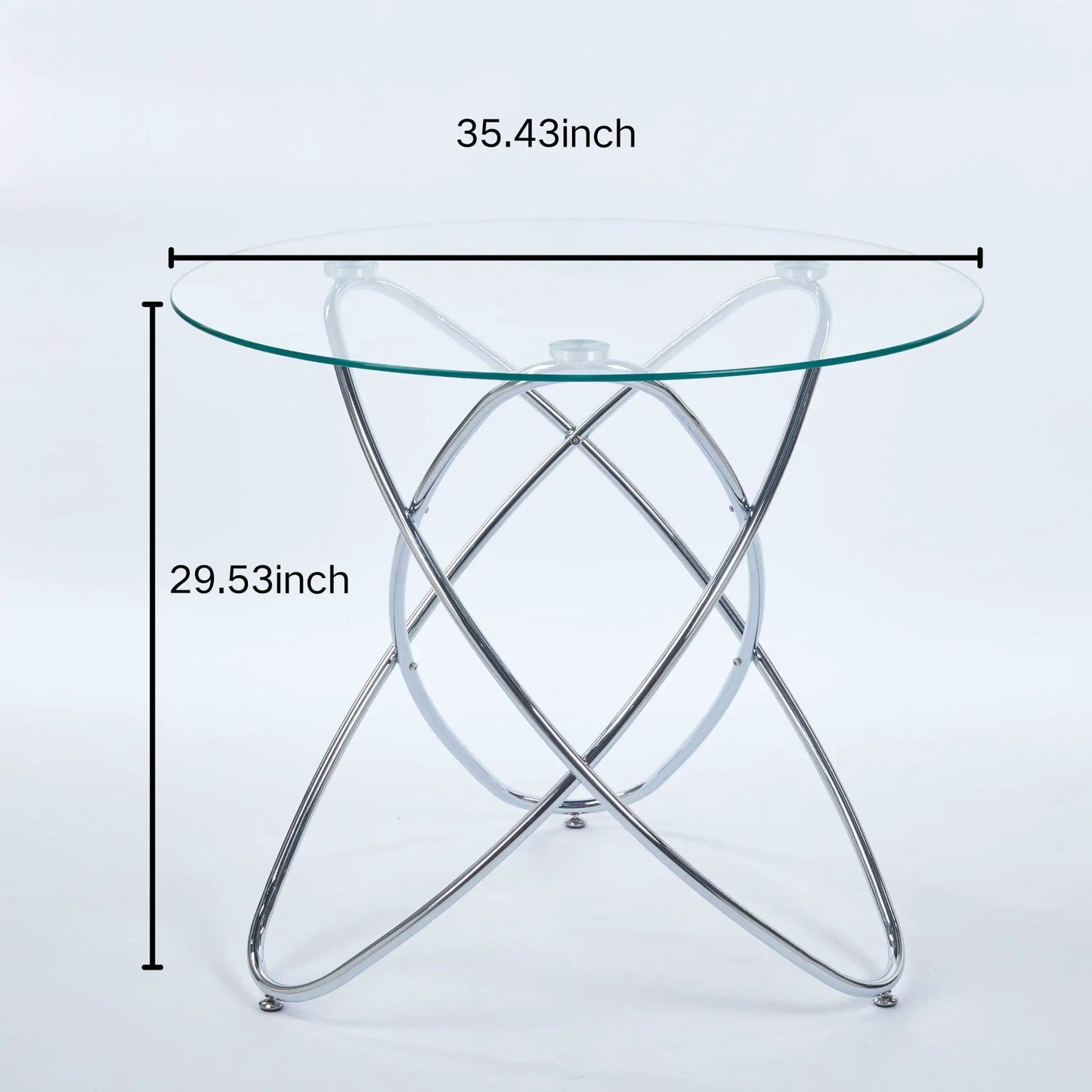 Metal Leg Dining Table with Tempered Glass Top