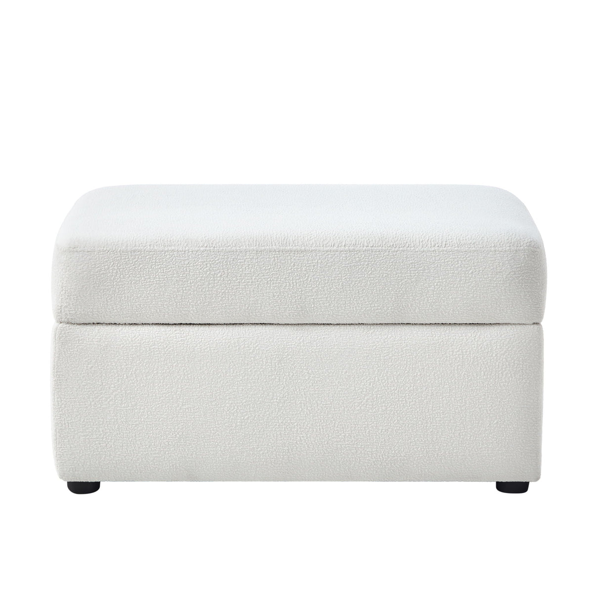 Storage ottoman with hidden storage in light gray textured fabric on Tampa Home & Garden Store