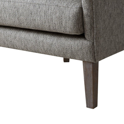 Arianna Swoop Wing Chair armchair in dark gray textured fabric with wood legs on Tampa Home & Garden Store
