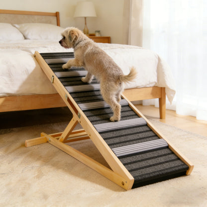 2026 Upgraded Dog Ramp for Couch with adjustable heights non-slip steps, dog on ramp by bed on Tampa Home & Garden Store