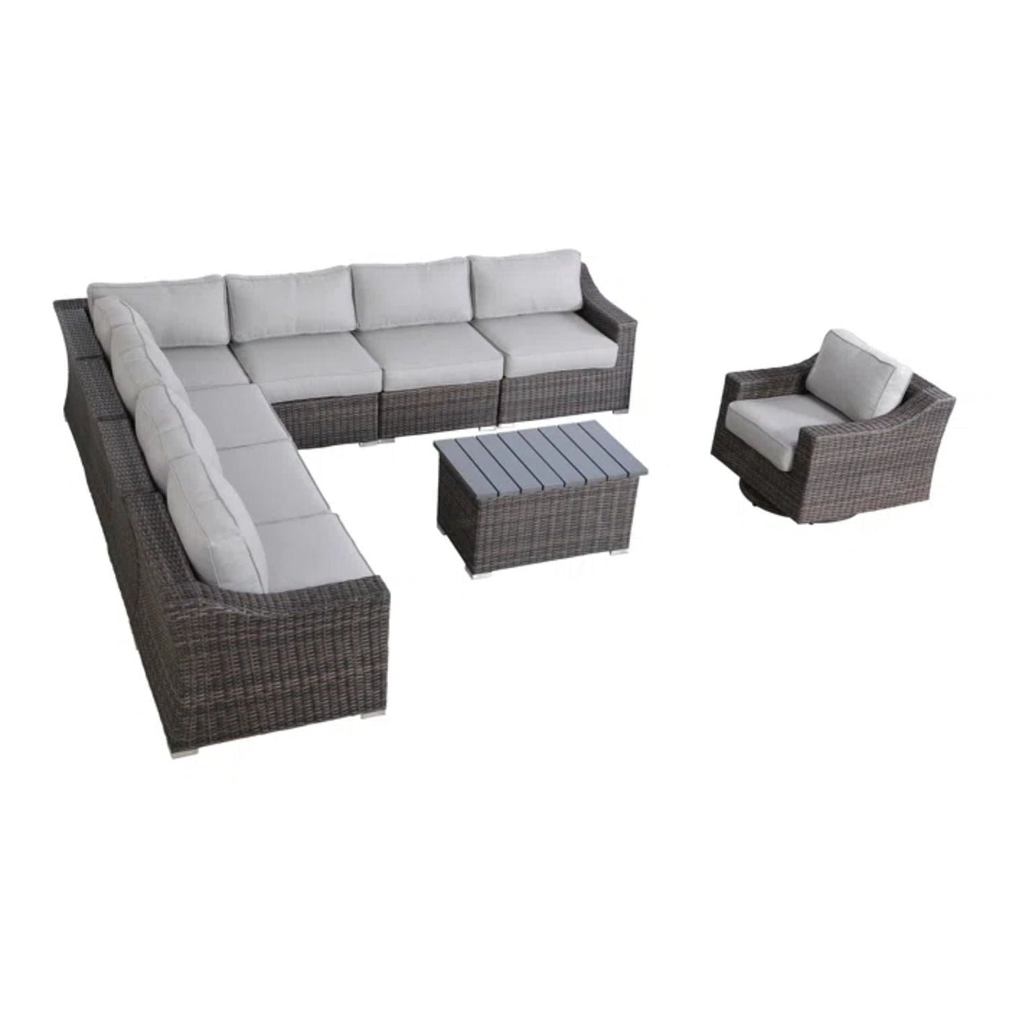 Durable Aluminum Wicker Sofa and Cushions