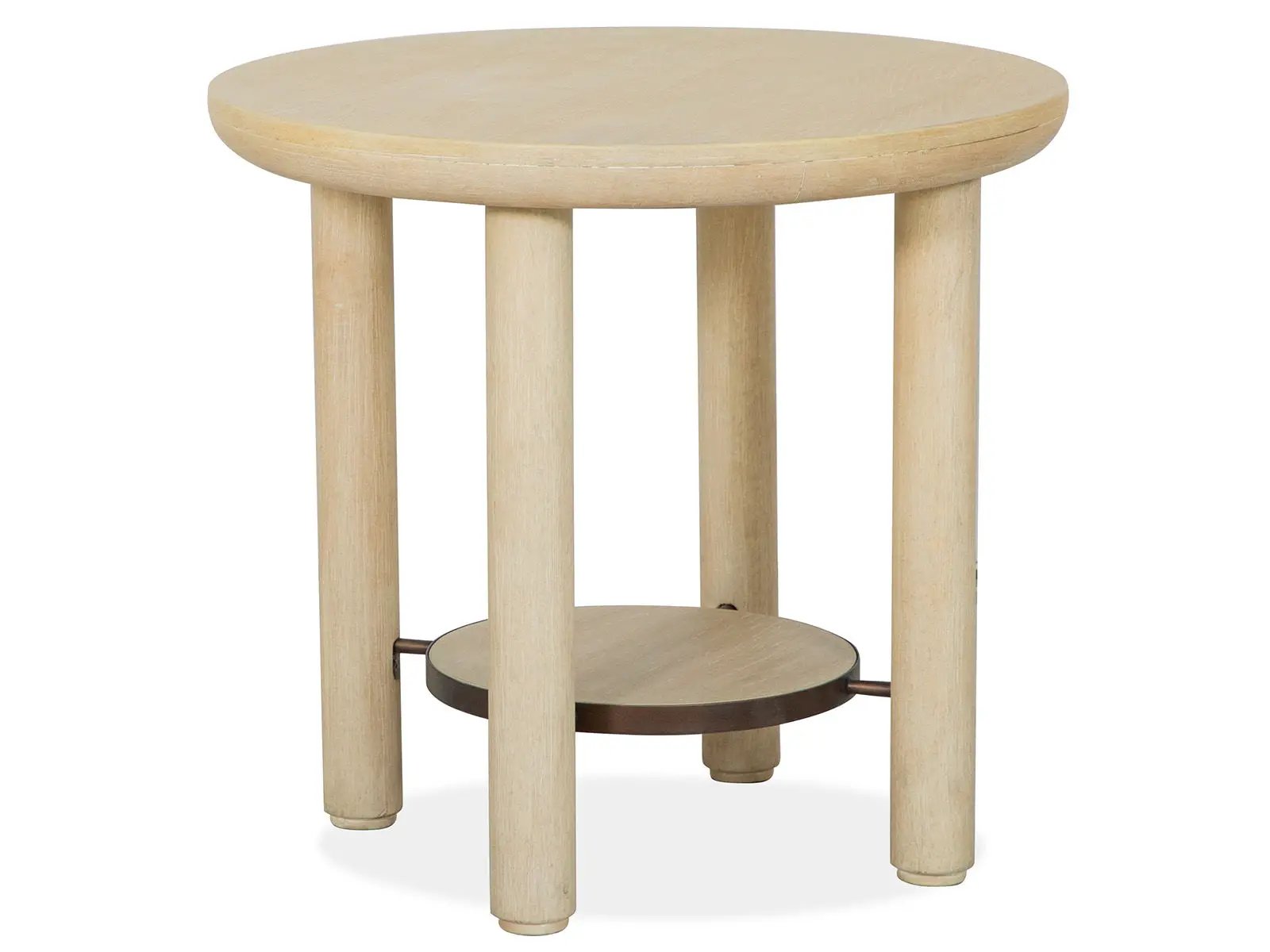 Sunset Cove End Table by Unique Piece Furniture, wood top with three legs and lower shelf on Tampa Home & Garden Store
