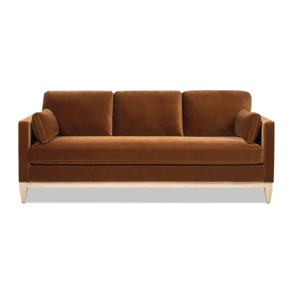Knox Modern Farmhouse Sofa brown upholstery with light wood legs on Tampa Home & Garden Store