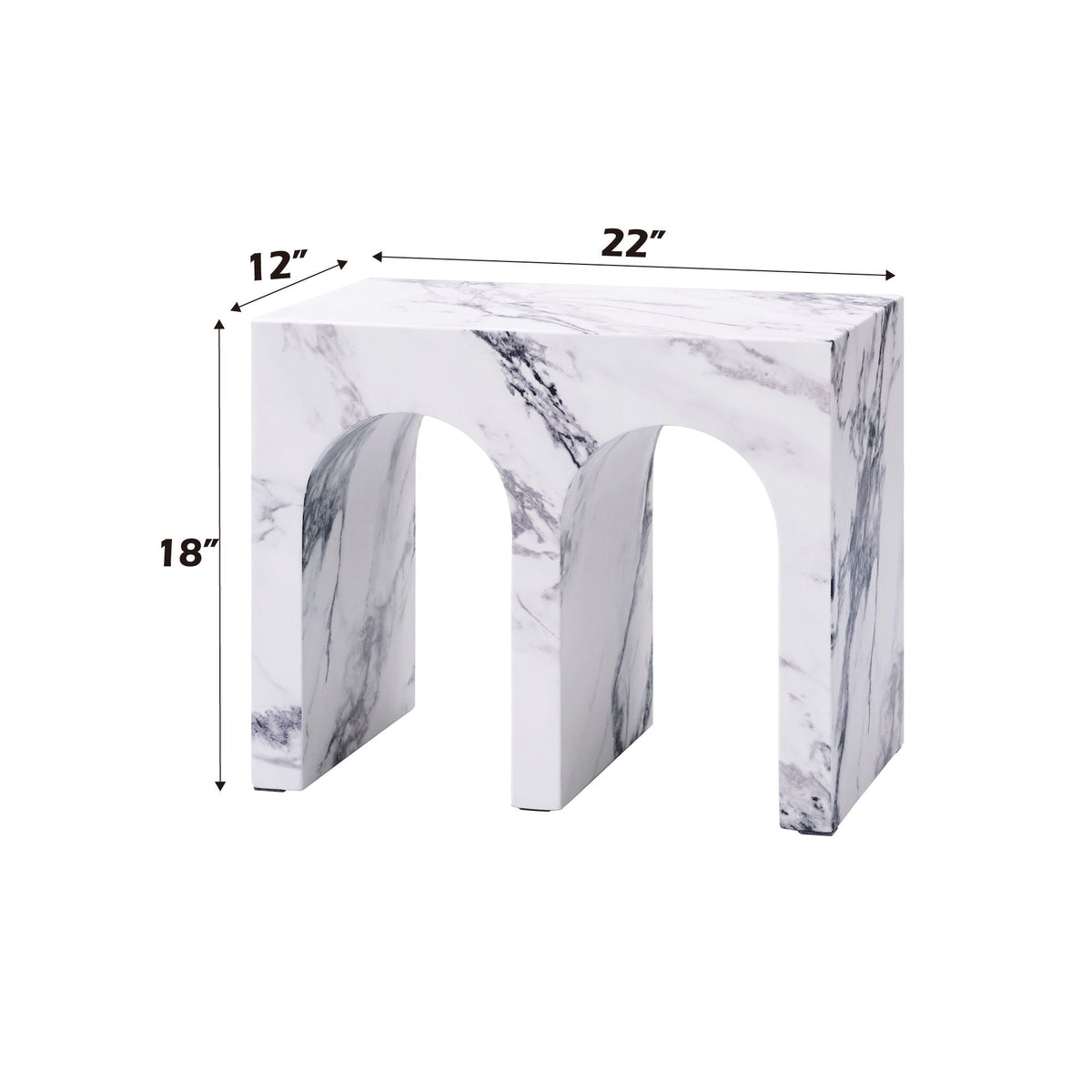 Fritzy Engineered Stone Console Table with waterproof faux marble gray/white HouseOfZazla on Tampa Home & Garden Store