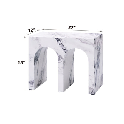 Fritzy Engineered Stone Console Table with waterproof faux marble gray/white HouseOfZazla on Tampa Home & Garden Store