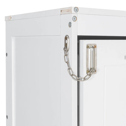 Murphy cabinet bed with folding sofa, white frame, visible metal hinges and chain hardware on Tampa Home & Garden Store