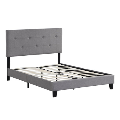 Modern Bed Frame and Button Tufted Headboard