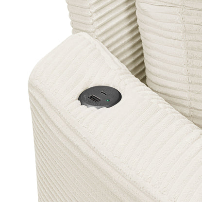 Oversized Double Chaise Sofa With USB Ports