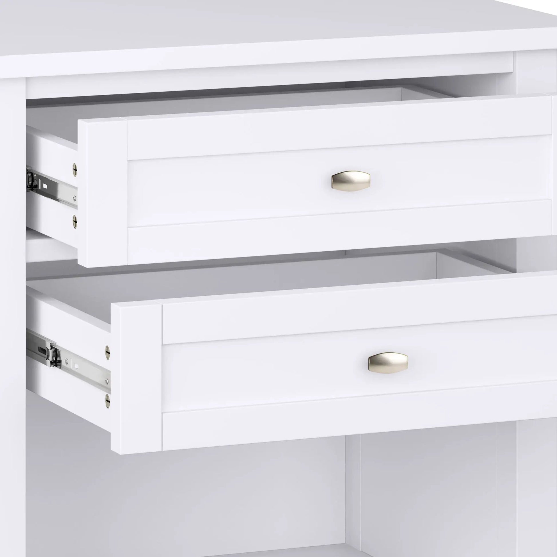 Warm Shaker bedside table, white wood with brass knob, Unique Piece Furniture on Tampa Home & Garden Store