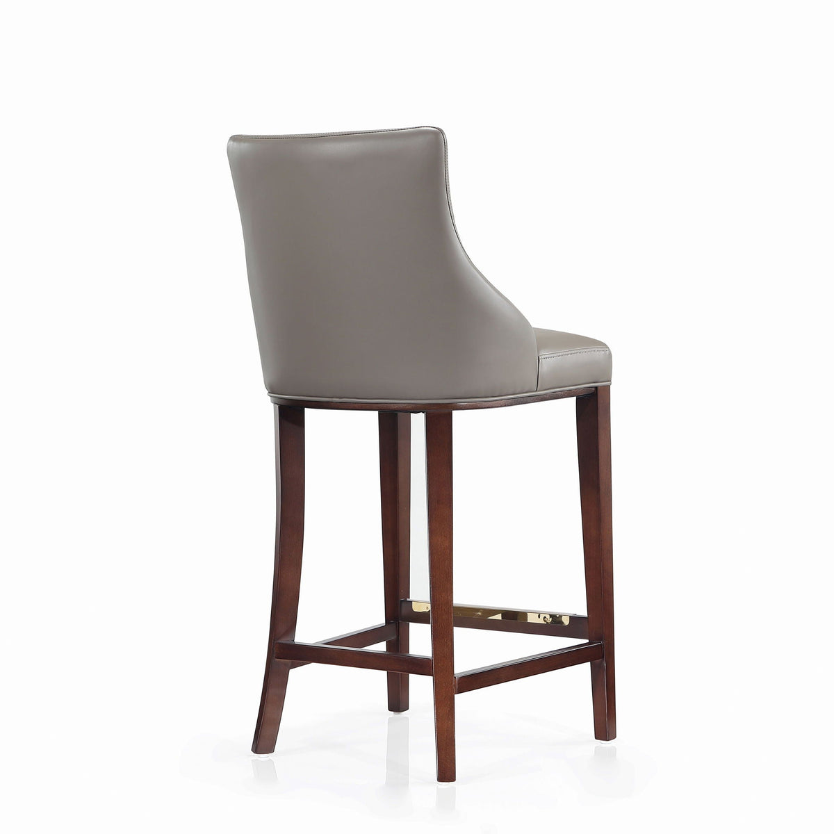 Shubert Barstool with taupe leather and dark wood legs, bar height 28-30, HouseOfZazla on Tampa Home & Garden Store