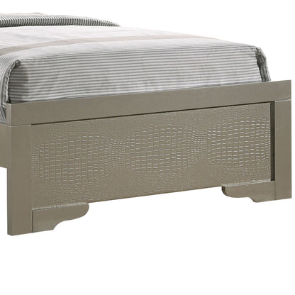 Lorana Jewel Tufted Bed Frame and Silver Finish