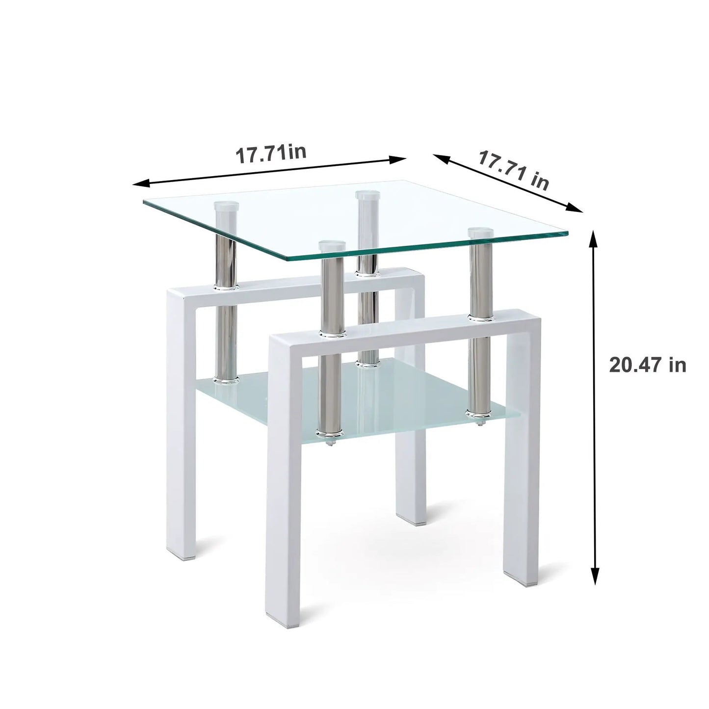Tempered Glass Table With Storage For Living Room