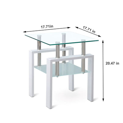 Tempered Glass Table With Storage For Living Room
