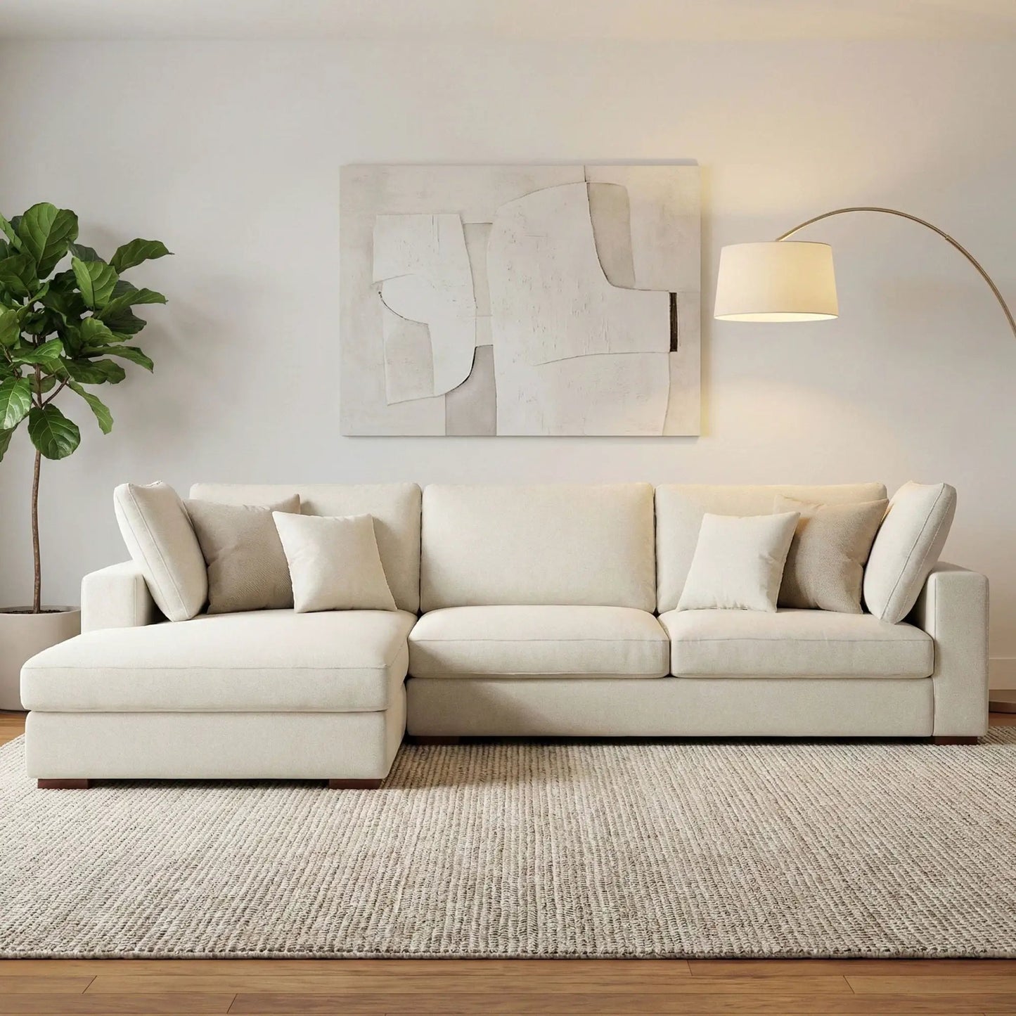 Charlie Upholstered Deep Seater Sectional Sofa