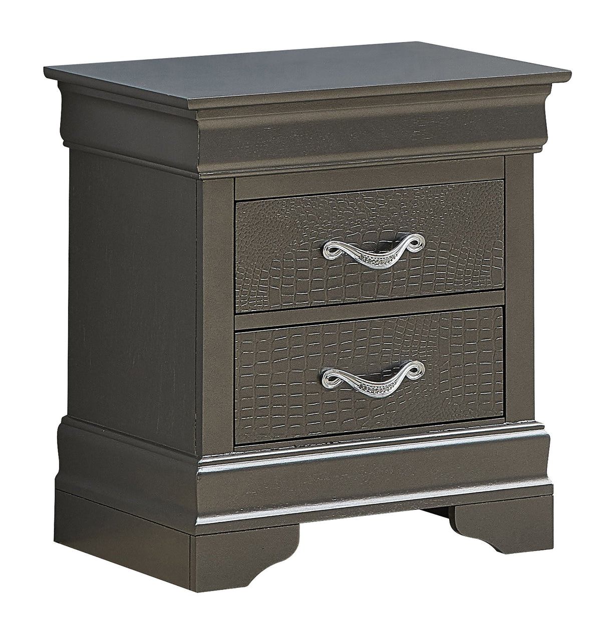Decorative Accents Nightstand with textured crocodile front and crystal pulls HouseOfZazla on Tampa Home & Garden Store