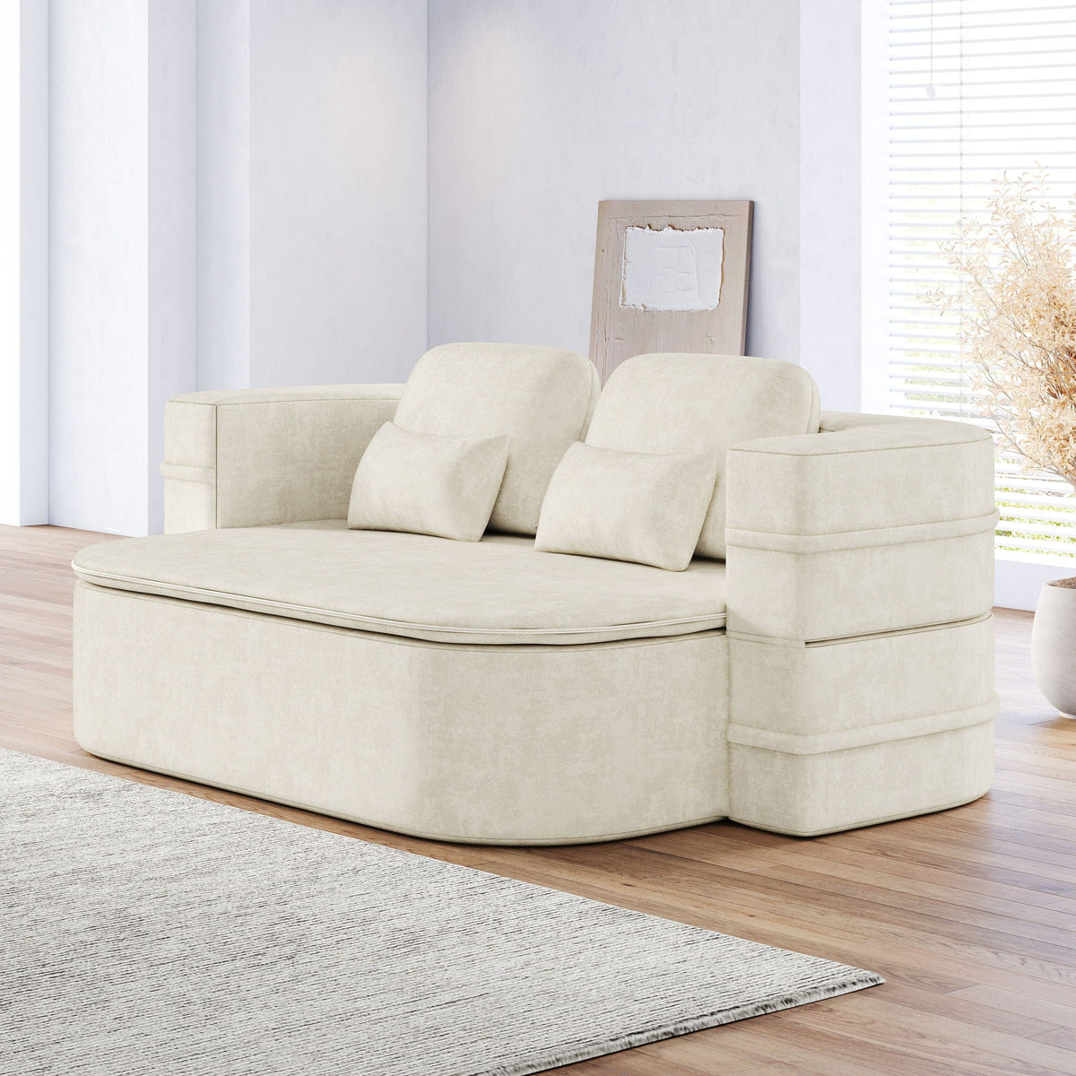 Foldable Sofa Bed with a Multi Functional Blanket