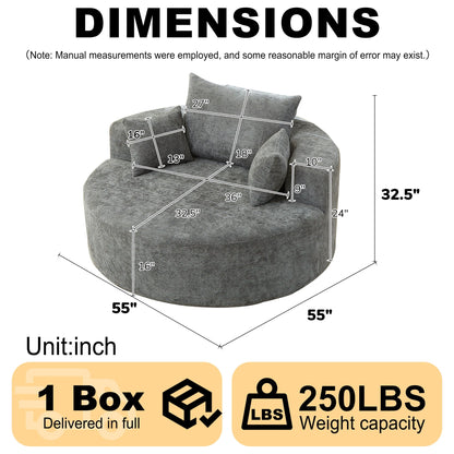 Gray Chenille Sleeper Chair for Living Room