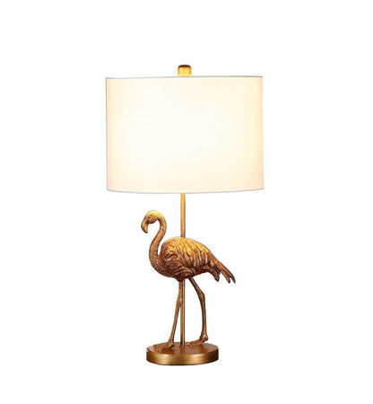 26in Matte Gold Flamingo Resin Table Lamp with white shade by HouseOfZazla on Tampa Home & Garden Store