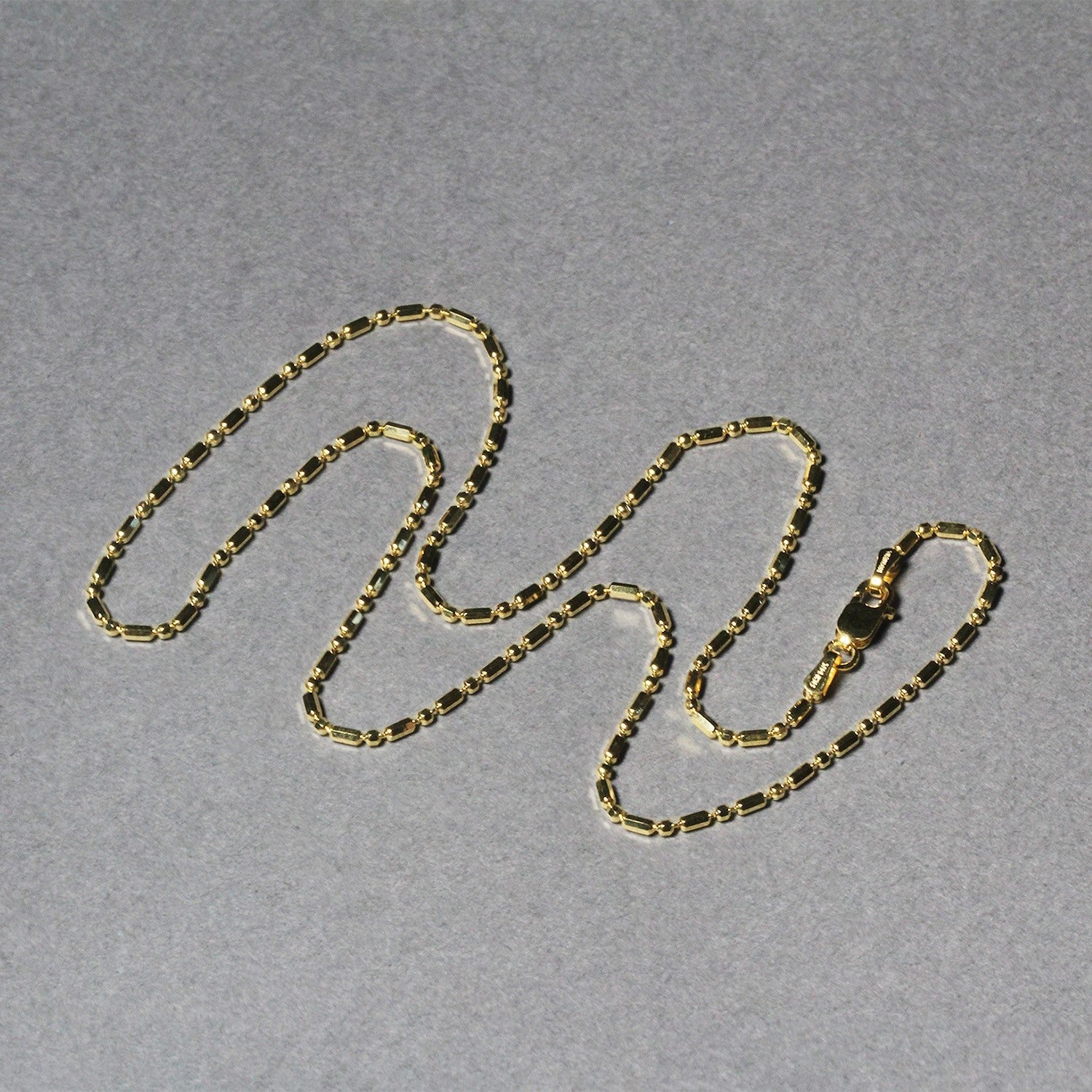 14k yellow gold diamond-cut alternating bead chain necklace 1.5mm by Bids.com on Tampa Home & Garden Store